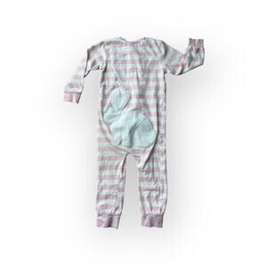 Smocking Dog Bunny Bum Appliqué Zip Up Pajamas